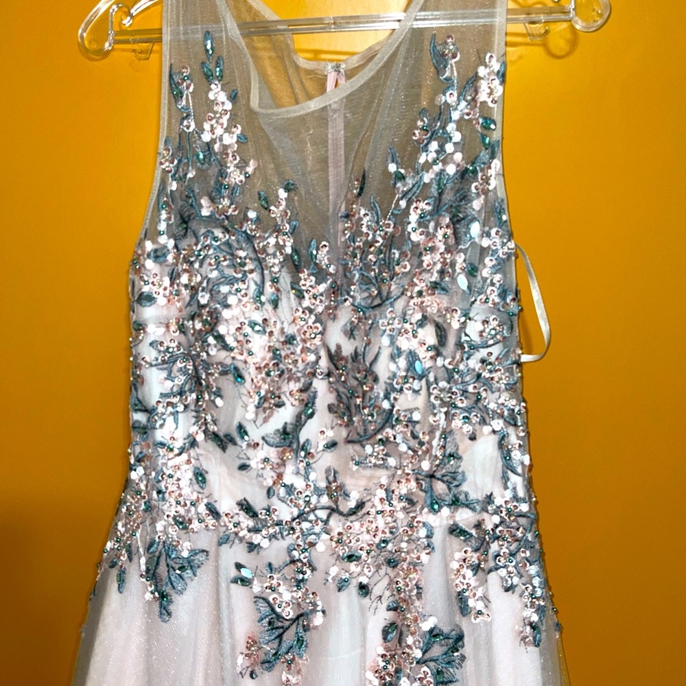 Beautiful evening gown light pink with gray